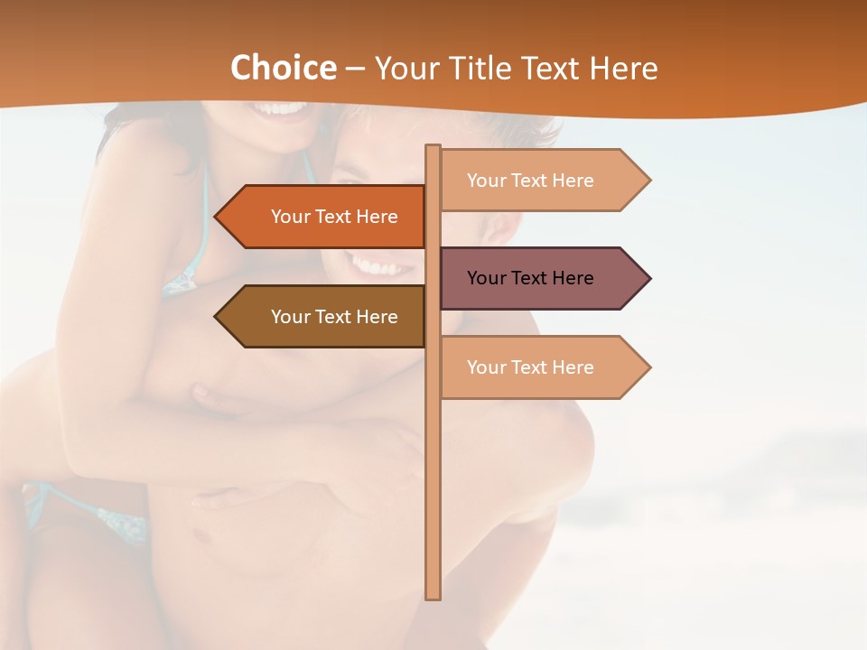 A Man Holding A Woman In His Arms On The Beach PowerPoint Template