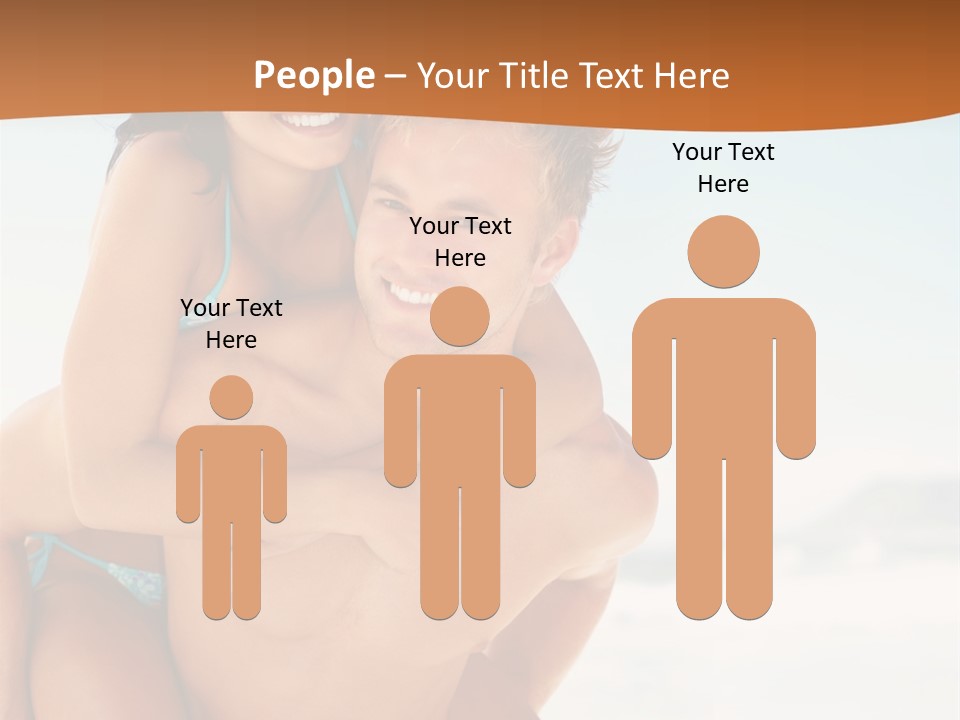 A Man Holding A Woman In His Arms On The Beach PowerPoint Template