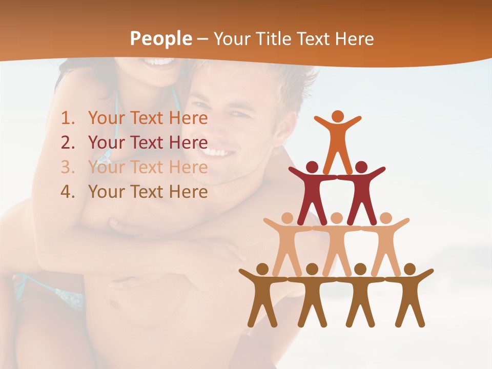 A Man Holding A Woman In His Arms On The Beach PowerPoint Template