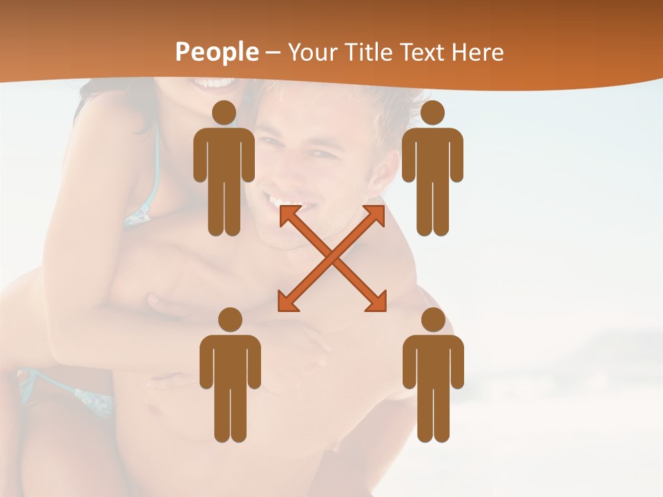 A Man Holding A Woman In His Arms On The Beach PowerPoint Template