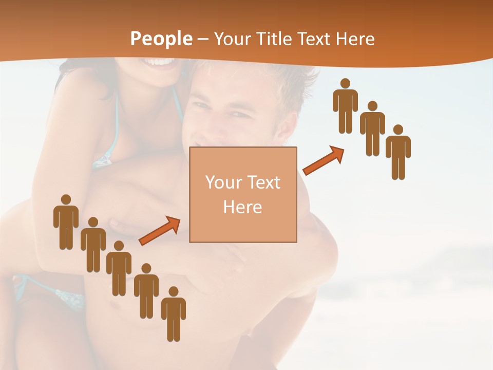 A Man Holding A Woman In His Arms On The Beach PowerPoint Template