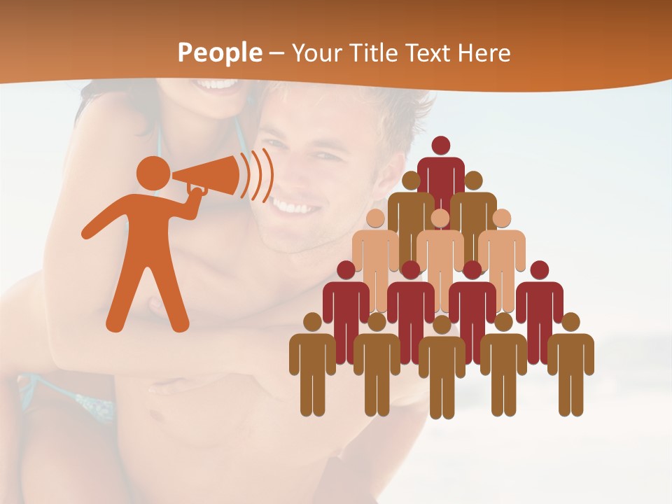 A Man Holding A Woman In His Arms On The Beach PowerPoint Template