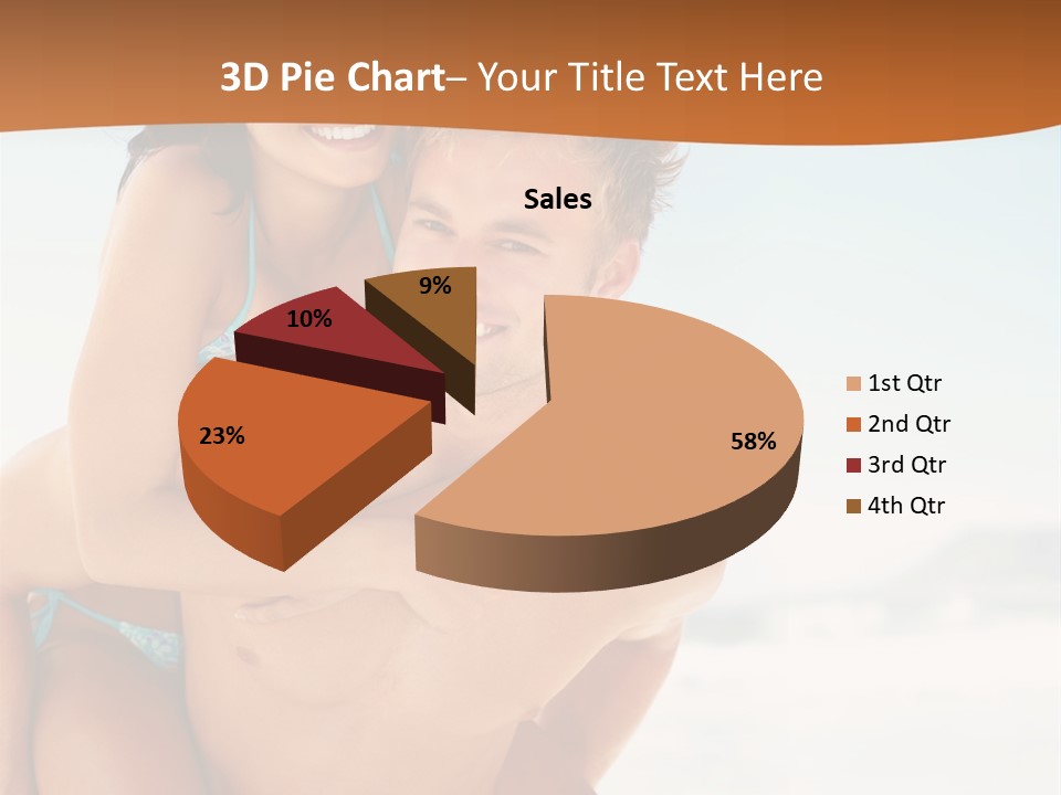 A Man Holding A Woman In His Arms On The Beach PowerPoint Template