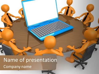 Computer Teamwork Meet PowerPoint Template