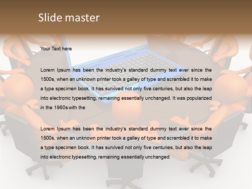 Computer Teamwork Meet PowerPoint Template