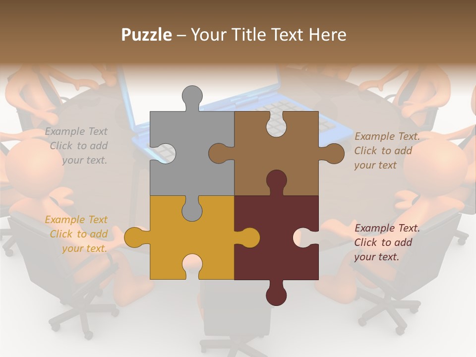 Computer Teamwork Meet PowerPoint Template