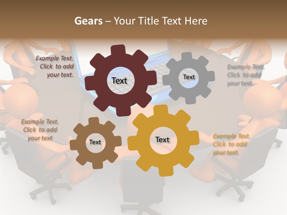 Computer Teamwork Meet PowerPoint Template