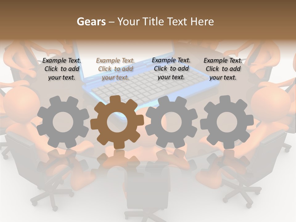 Computer Teamwork Meet PowerPoint Template