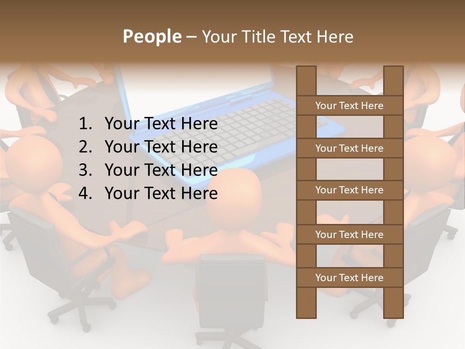 Computer Teamwork Meet PowerPoint Template