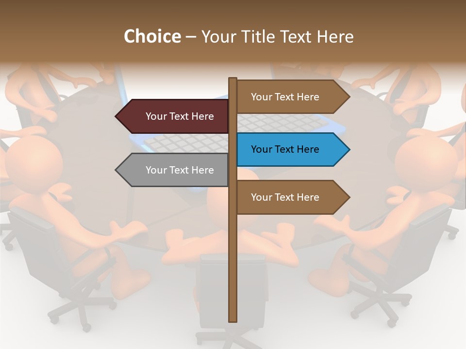 Computer Teamwork Meet PowerPoint Template
