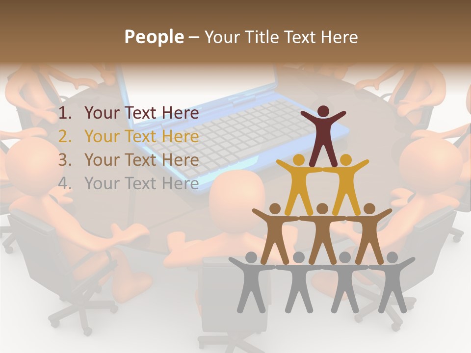 Computer Teamwork Meet PowerPoint Template