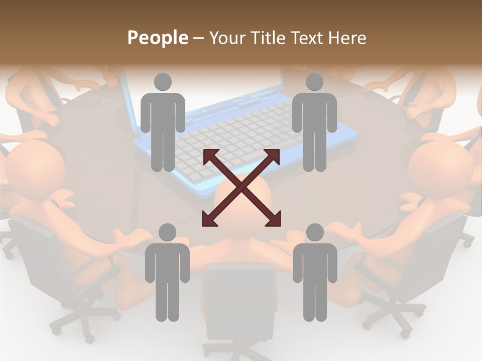 Computer Teamwork Meet PowerPoint Template