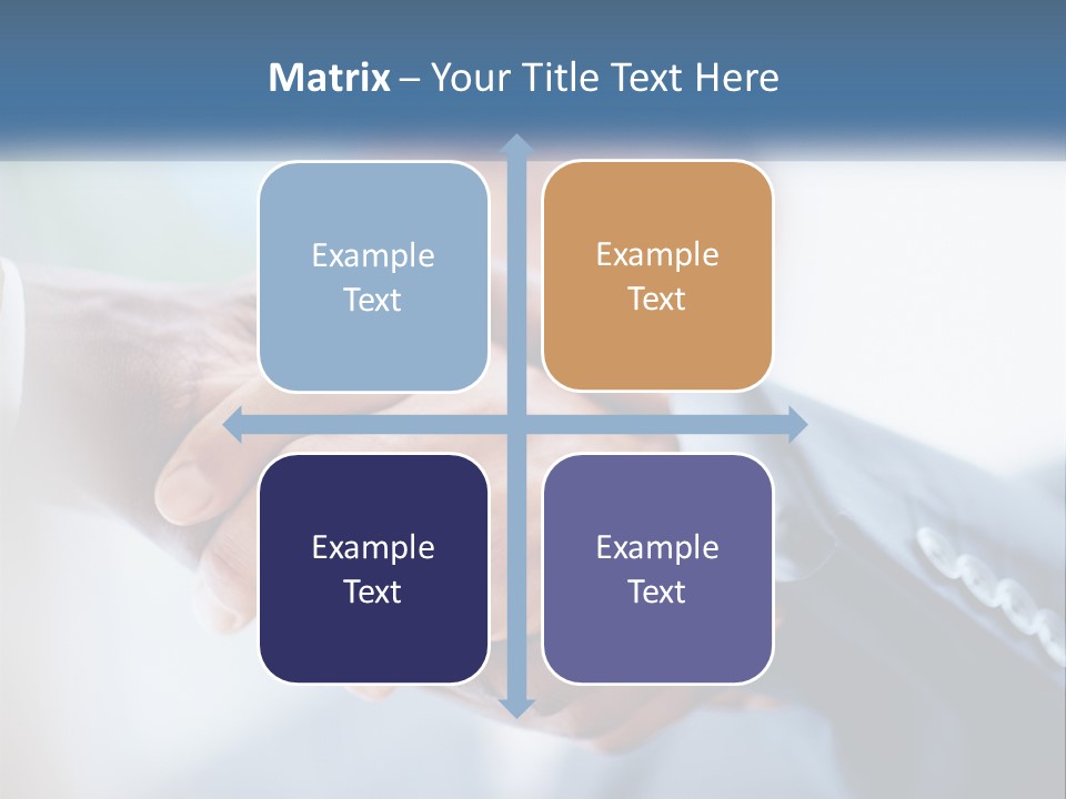 Two People Shaking Hands Over A Piece Of Paper PowerPoint Template