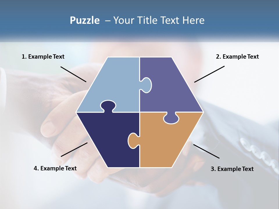 Two People Shaking Hands Over A Piece Of Paper PowerPoint Template