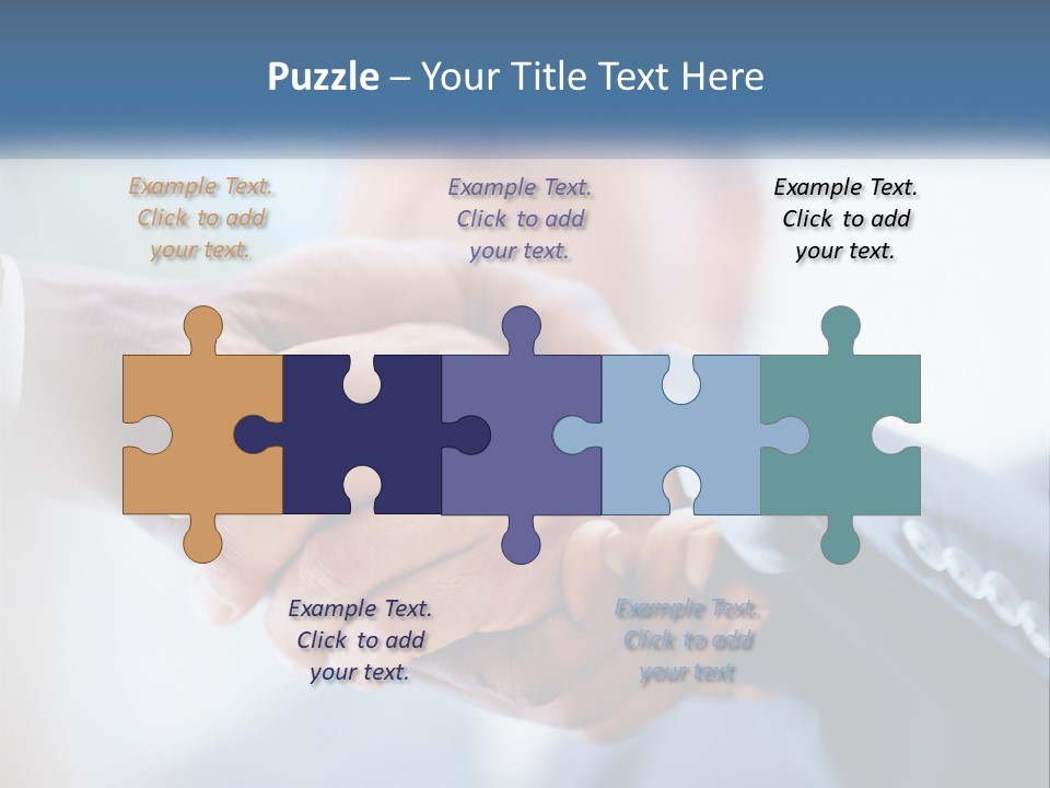 Two People Shaking Hands Over A Piece Of Paper PowerPoint Template