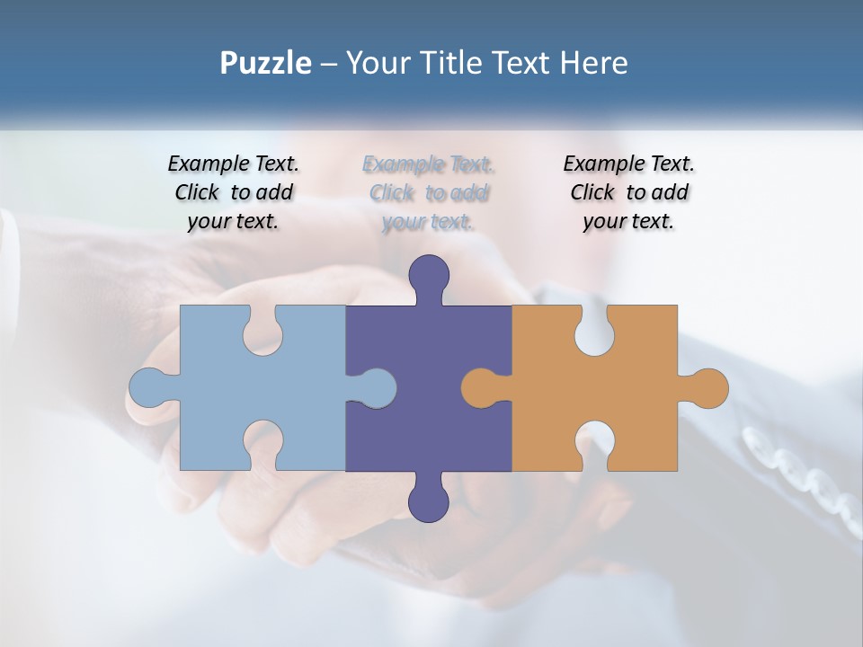 Two People Shaking Hands Over A Piece Of Paper PowerPoint Template