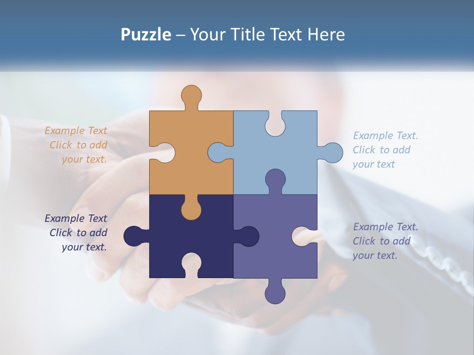 Two People Shaking Hands Over A Piece Of Paper PowerPoint Template