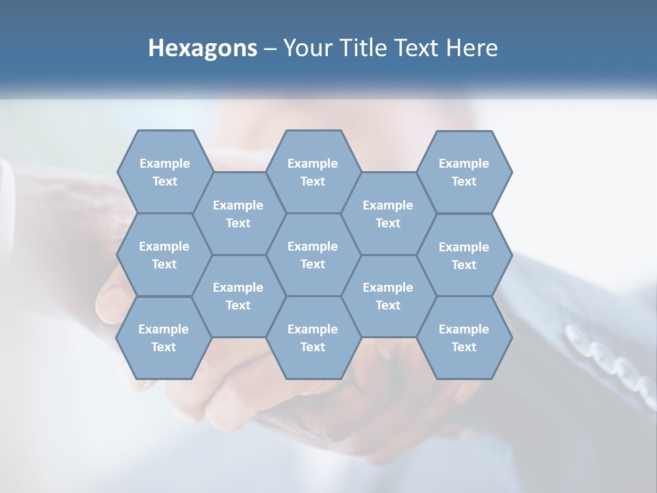 Two People Shaking Hands Over A Piece Of Paper PowerPoint Template