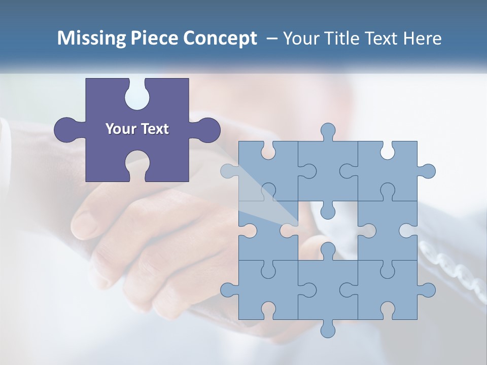 Two People Shaking Hands Over A Piece Of Paper PowerPoint Template