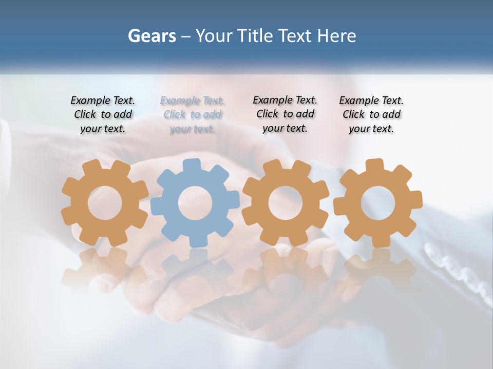 Two People Shaking Hands Over A Piece Of Paper PowerPoint Template