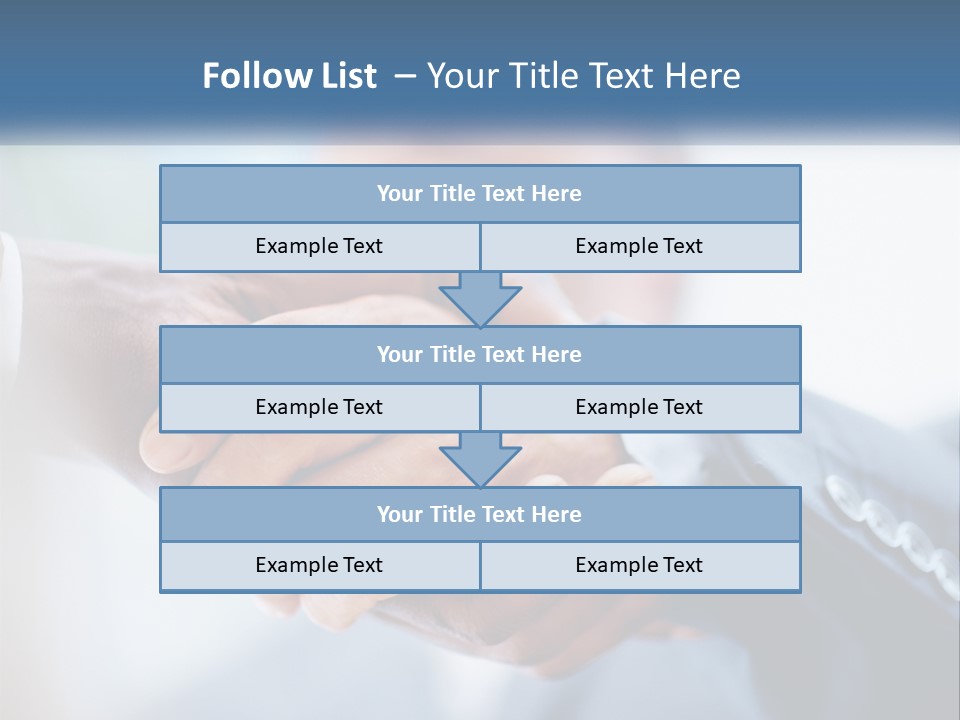 Two People Shaking Hands Over A Piece Of Paper PowerPoint Template