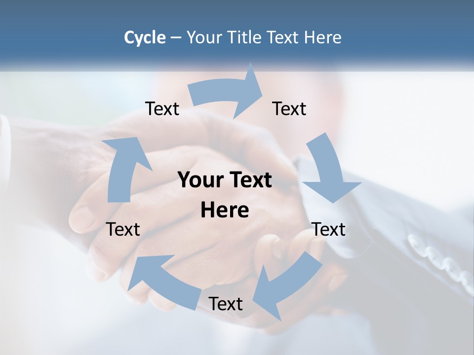 Two People Shaking Hands Over A Piece Of Paper PowerPoint Template