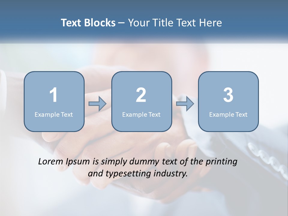 Two People Shaking Hands Over A Piece Of Paper PowerPoint Template