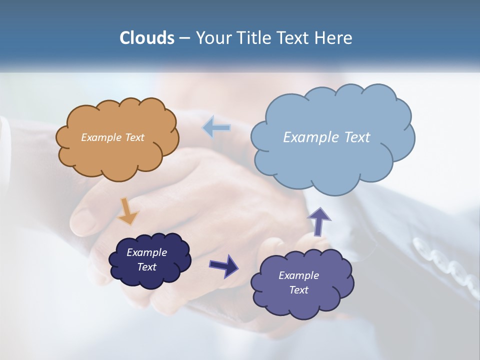 Two People Shaking Hands Over A Piece Of Paper PowerPoint Template