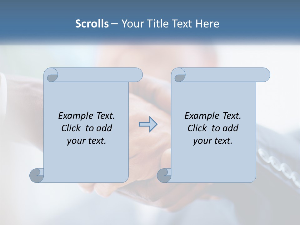 Two People Shaking Hands Over A Piece Of Paper PowerPoint Template