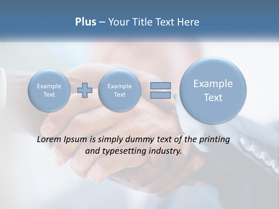 Two People Shaking Hands Over A Piece Of Paper PowerPoint Template