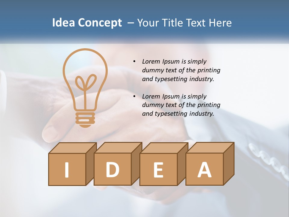 Two People Shaking Hands Over A Piece Of Paper PowerPoint Template