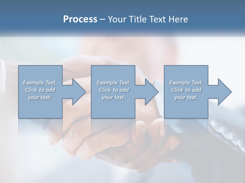 Two People Shaking Hands Over A Piece Of Paper PowerPoint Template