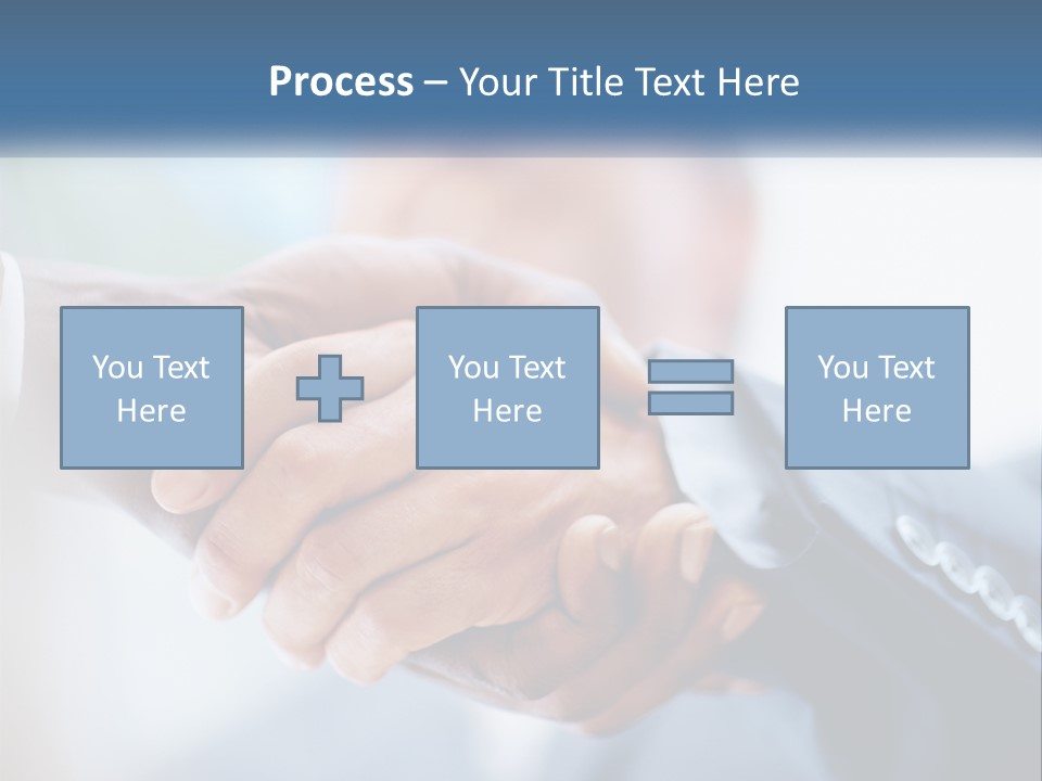 Two People Shaking Hands Over A Piece Of Paper PowerPoint Template