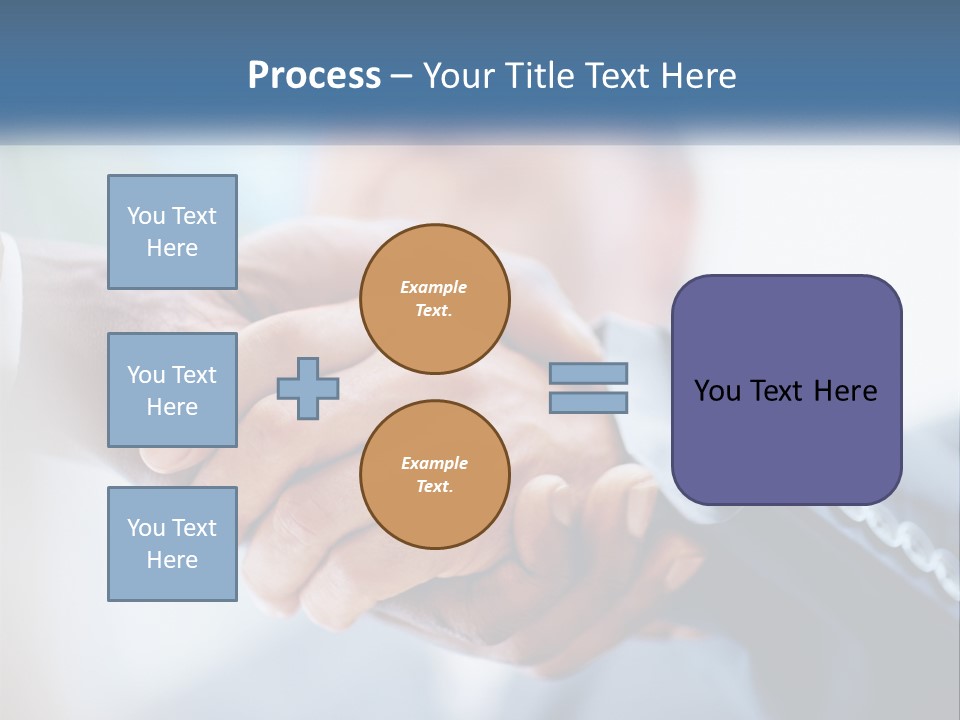 Two People Shaking Hands Over A Piece Of Paper PowerPoint Template