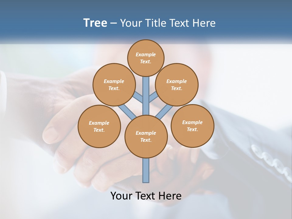 Two People Shaking Hands Over A Piece Of Paper PowerPoint Template