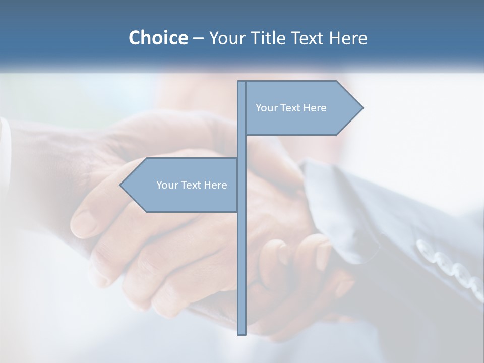 Two People Shaking Hands Over A Piece Of Paper PowerPoint Template