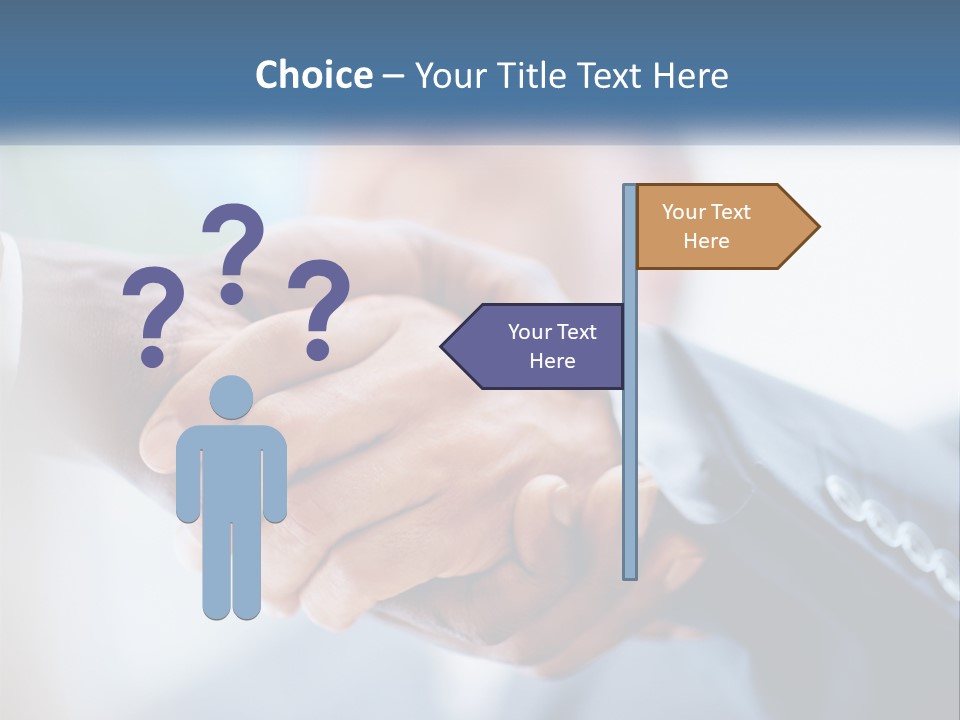 Two People Shaking Hands Over A Piece Of Paper PowerPoint Template