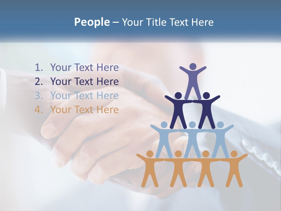 Two People Shaking Hands Over A Piece Of Paper PowerPoint Template