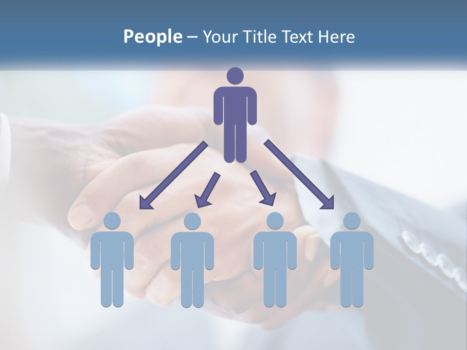 Two People Shaking Hands Over A Piece Of Paper PowerPoint Template