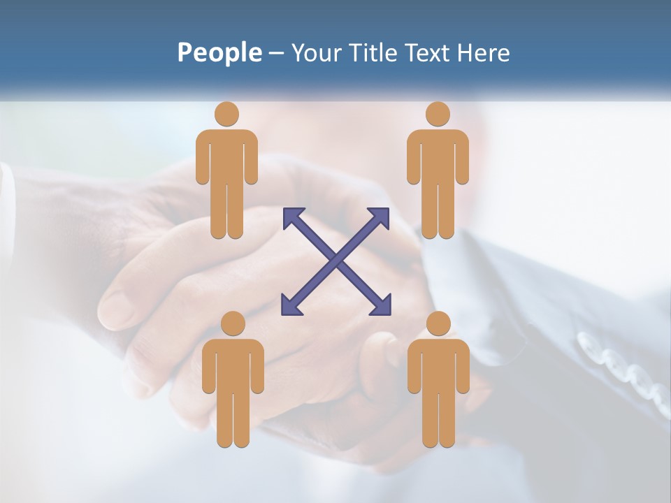 Two People Shaking Hands Over A Piece Of Paper PowerPoint Template