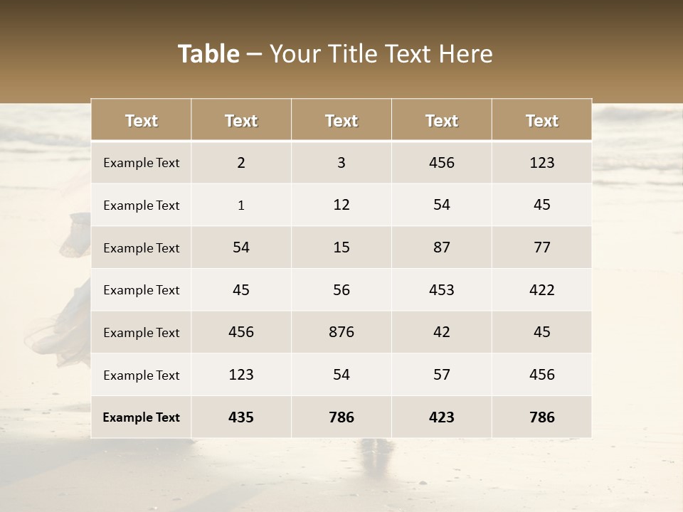 A Bride And Groom Walking On The Beach Holding Hands PowerPoint Template