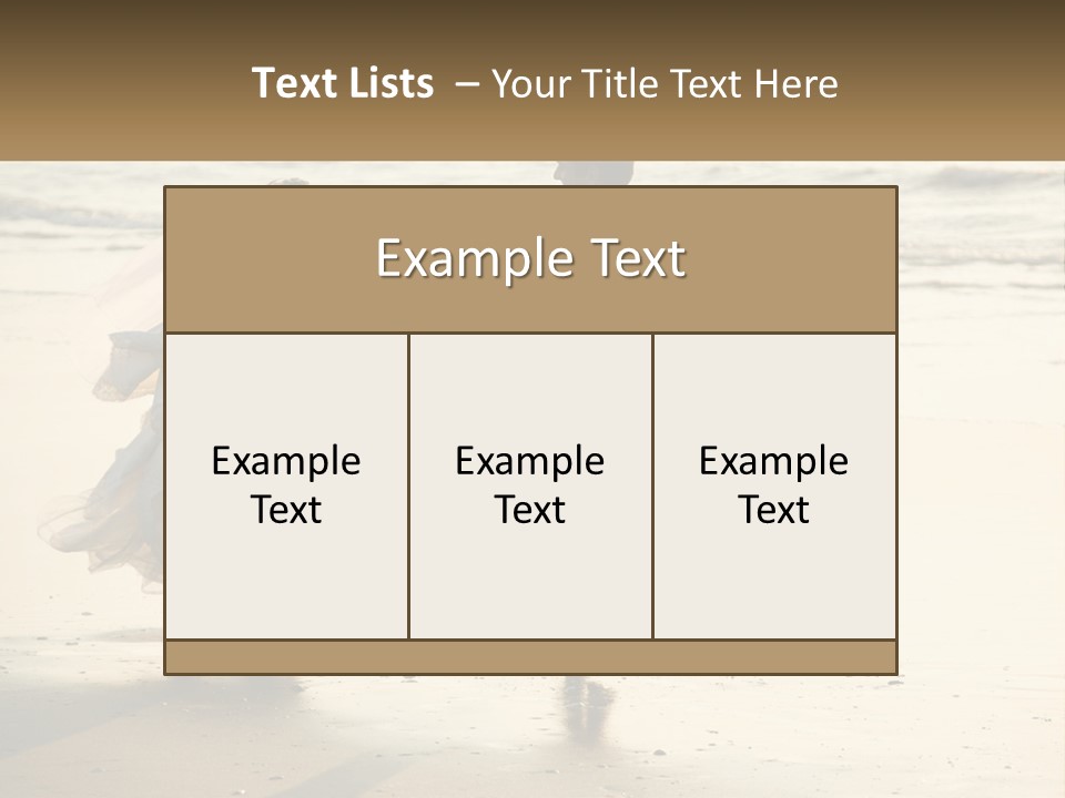 A Bride And Groom Walking On The Beach Holding Hands PowerPoint Template