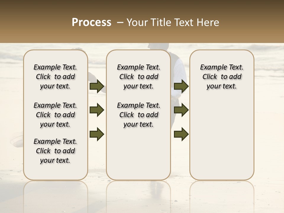 A Bride And Groom Walking On The Beach Holding Hands PowerPoint Template