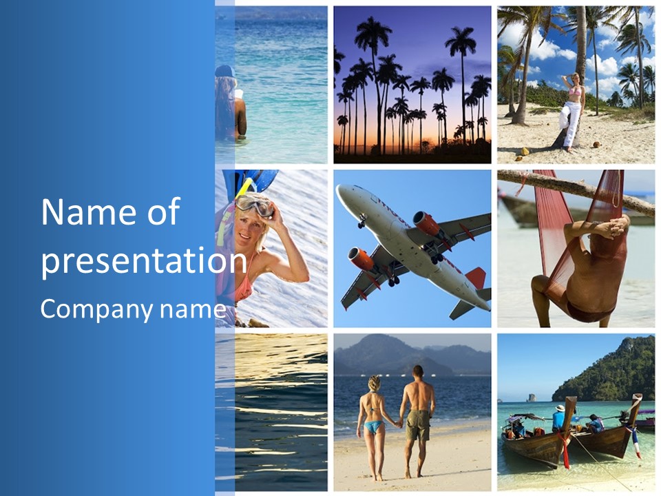 Beach Boat Plane PowerPoint Template