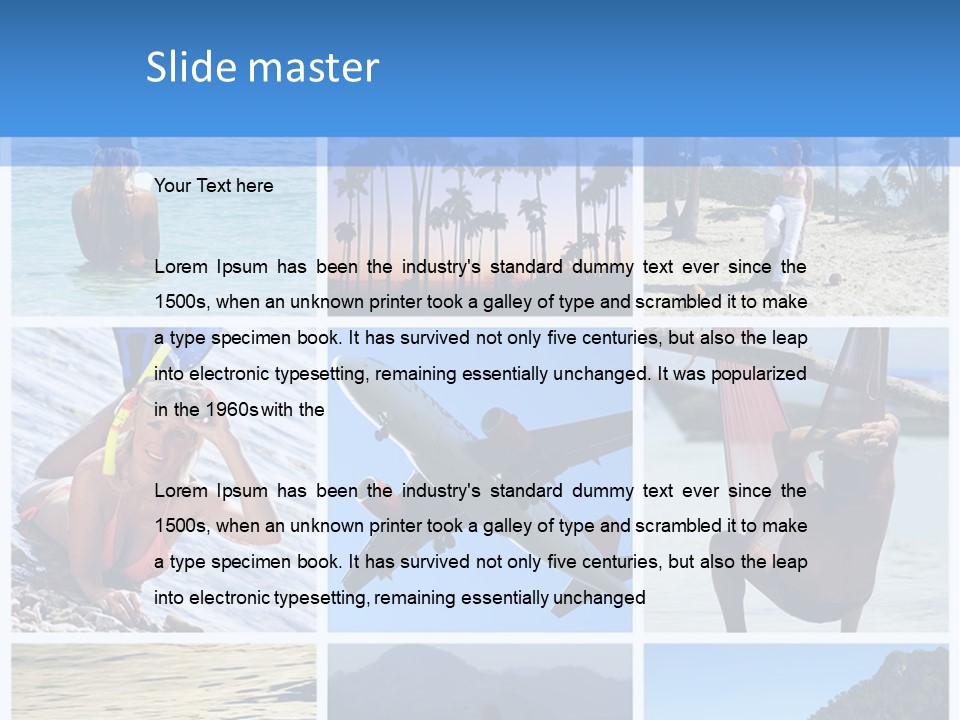Beach Boat Plane PowerPoint Template