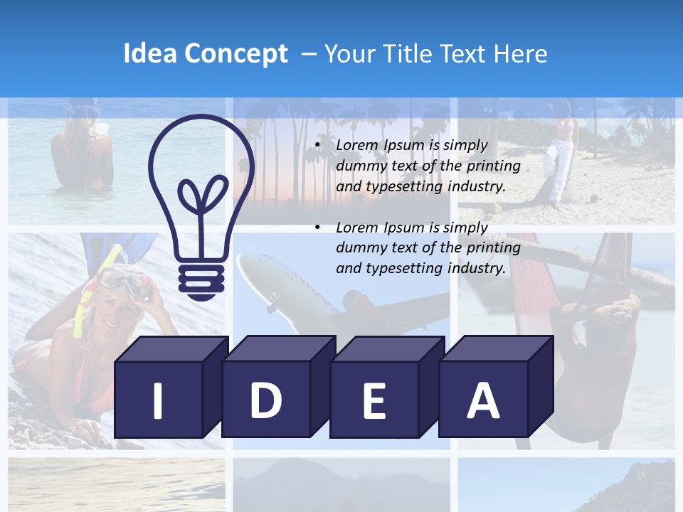 Beach Boat Plane PowerPoint Template