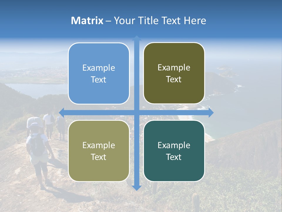 A Group Of People Standing On Top Of A Mountain PowerPoint Template
