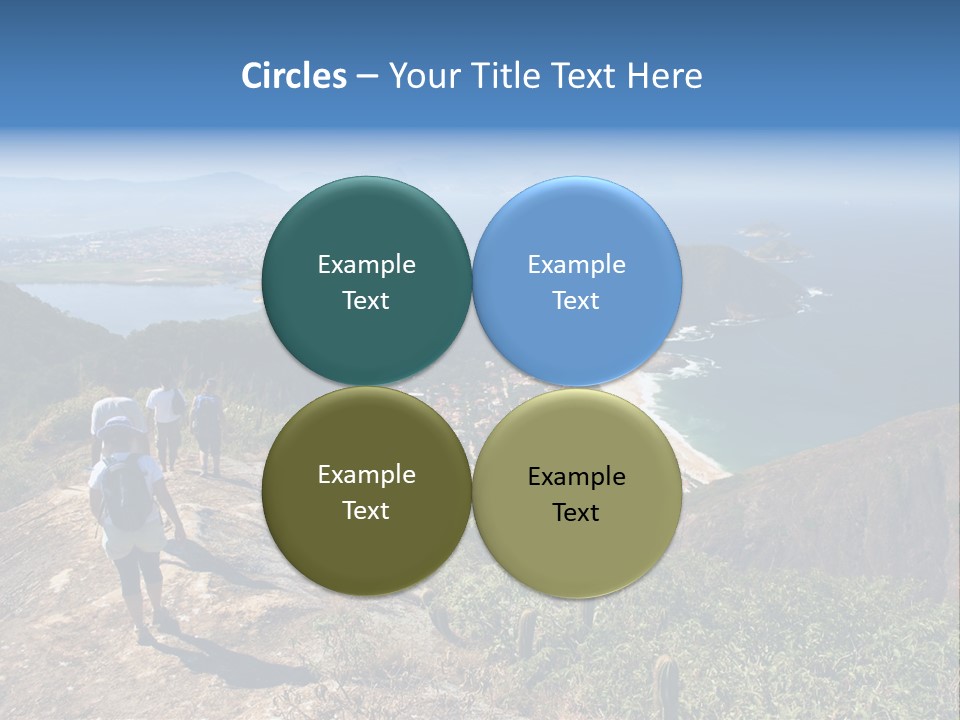 A Group Of People Standing On Top Of A Mountain PowerPoint Template