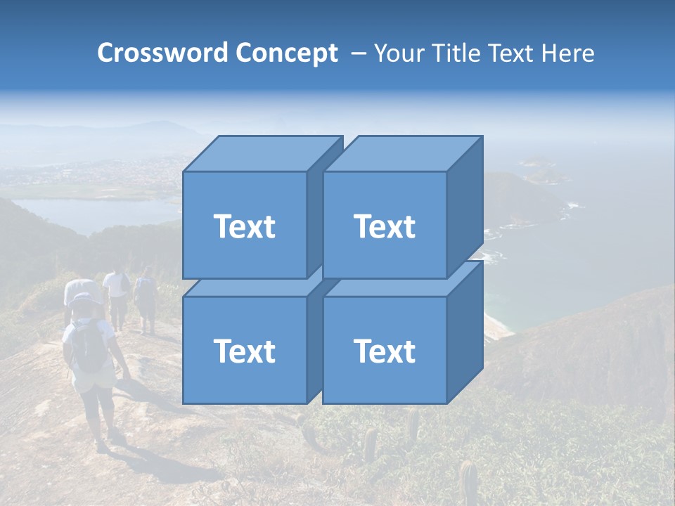 A Group Of People Standing On Top Of A Mountain PowerPoint Template