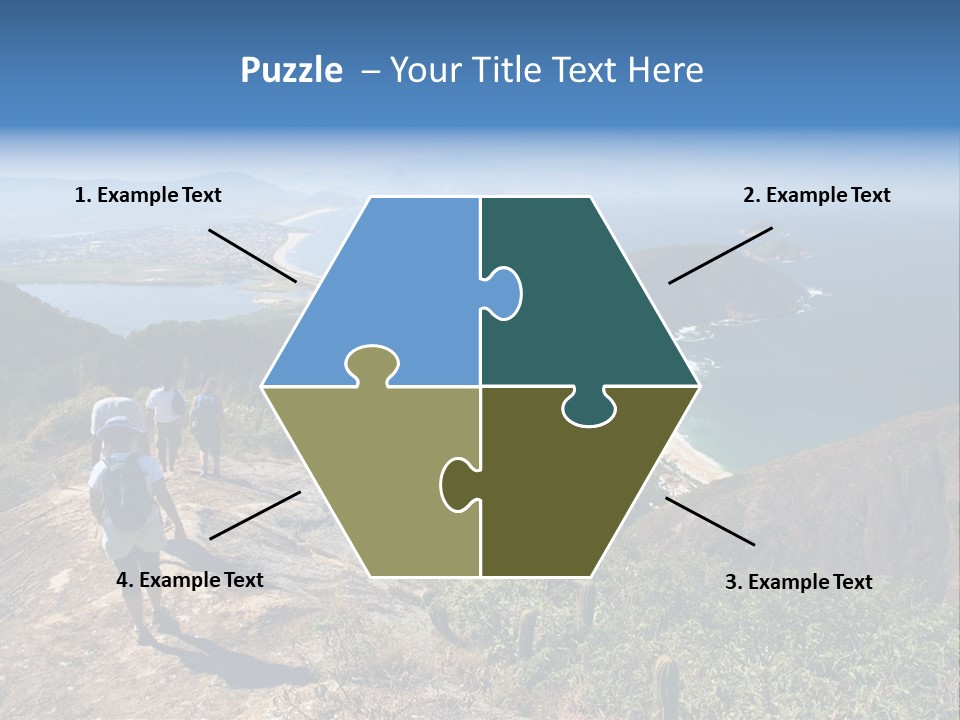 A Group Of People Standing On Top Of A Mountain PowerPoint Template